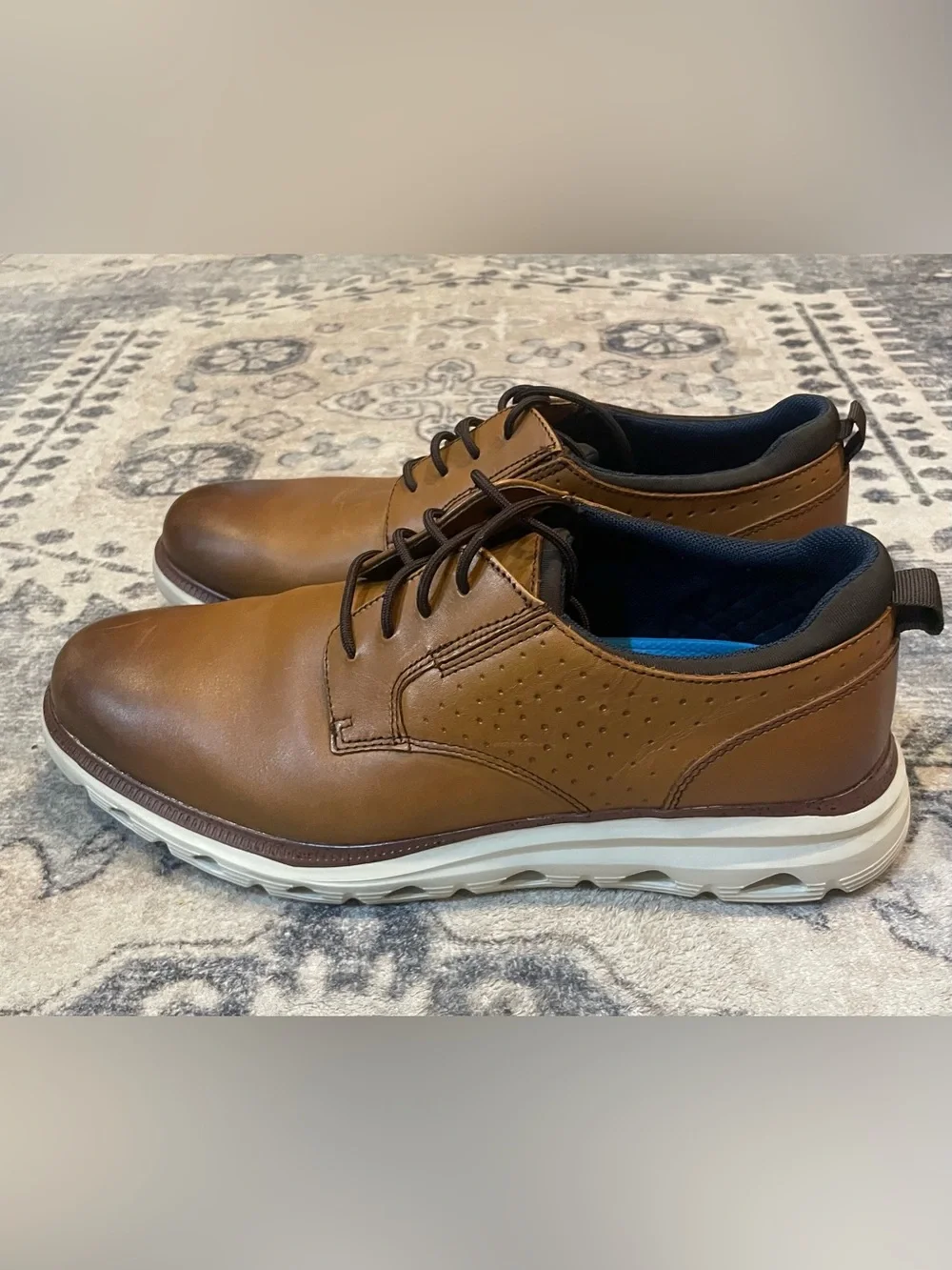 Johnston & Murphy Men's Casual Lace-Up Leather Oxfords in Brown